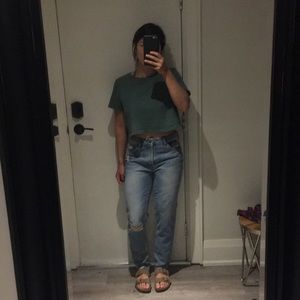 NWOT Zara dad boyfriend ripped jeans